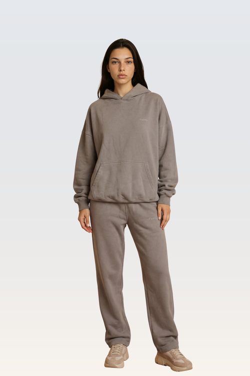 U Moon Sweatpants Relaxed Open Fleece - Camel