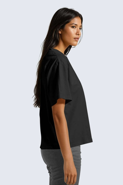 Rumi Earth - W Moon Tee Short Oversize - Black - R111122BKP - Tops