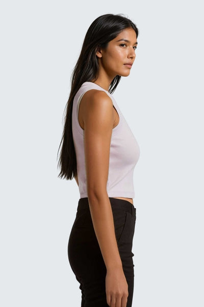 Rumi Earth - W MoonRib Cropped Tank - Orchid - R131222ODP - Tops
