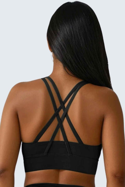 Rumi Earth - W SunSoft Stringy Crop Top Bra - Black - R128230BKP - Bras