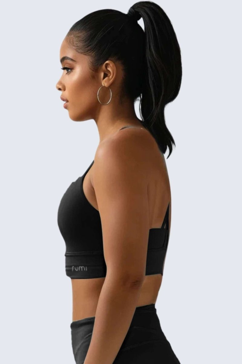 Rumi Earth - W SunSoft Stringy Crop Top Bra - Black - R128230BKP - Bras
