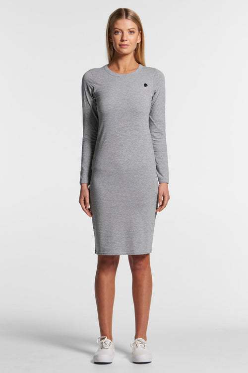 Moon Air Dress Long-Sleeve Organic - Heather Stone